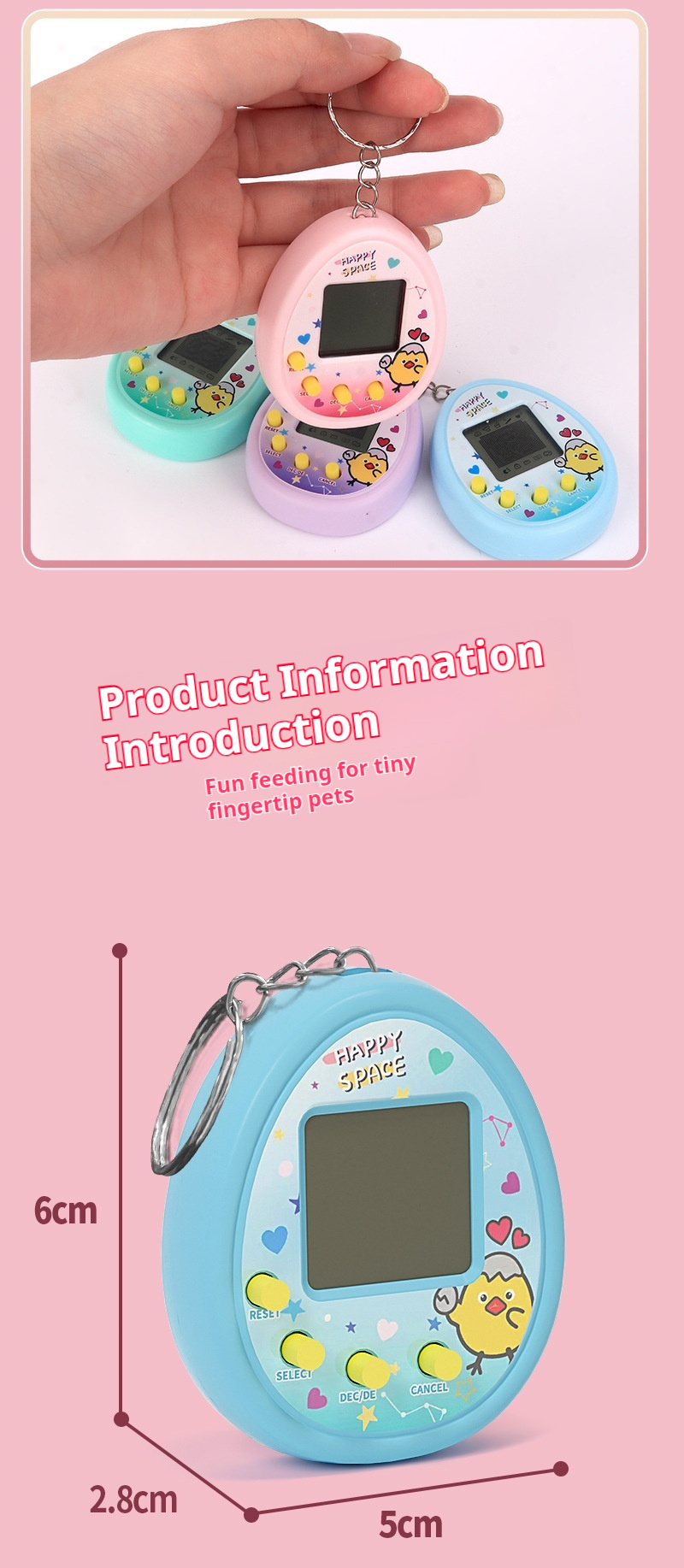 Toy Electronic Pet New Keychain Pendant Nostalgic Animal Breeding Game Machine_voghion.com