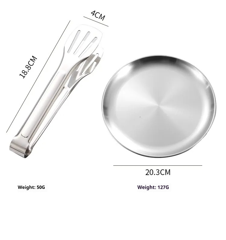 Conjunto de talheres portáteis de aço inoxidável para atividades ao ar livre, faca para churrasco de acampamento, garfo e colher, conjunto de talheres para piquenique com bolsa de armazenamento_voghion.com