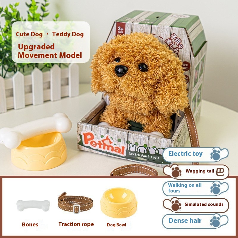 girls Toy Gifts Children's Play House Simulation Plush Puppy West Highland Electric Cute Dog Can Walk And Call_voghion.com
