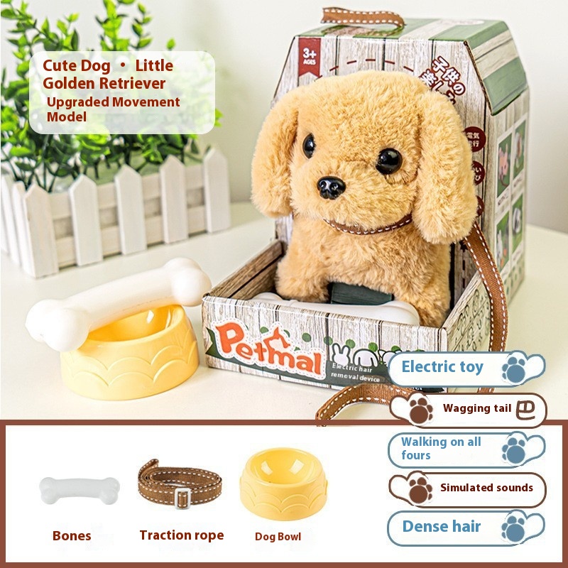 girls Toy Gifts Children's Play House Simulation Plush Puppy West Highland Electric Cute Dog Can Walk And Call_voghion.com