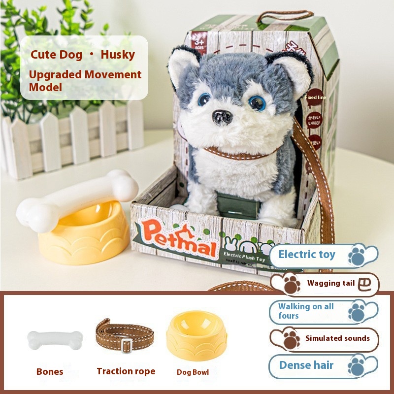 girls Toy Gifts Children's Play House Simulation Plush Puppy West Highland Electric Cute Dog Can Walk And Call_voghion.com