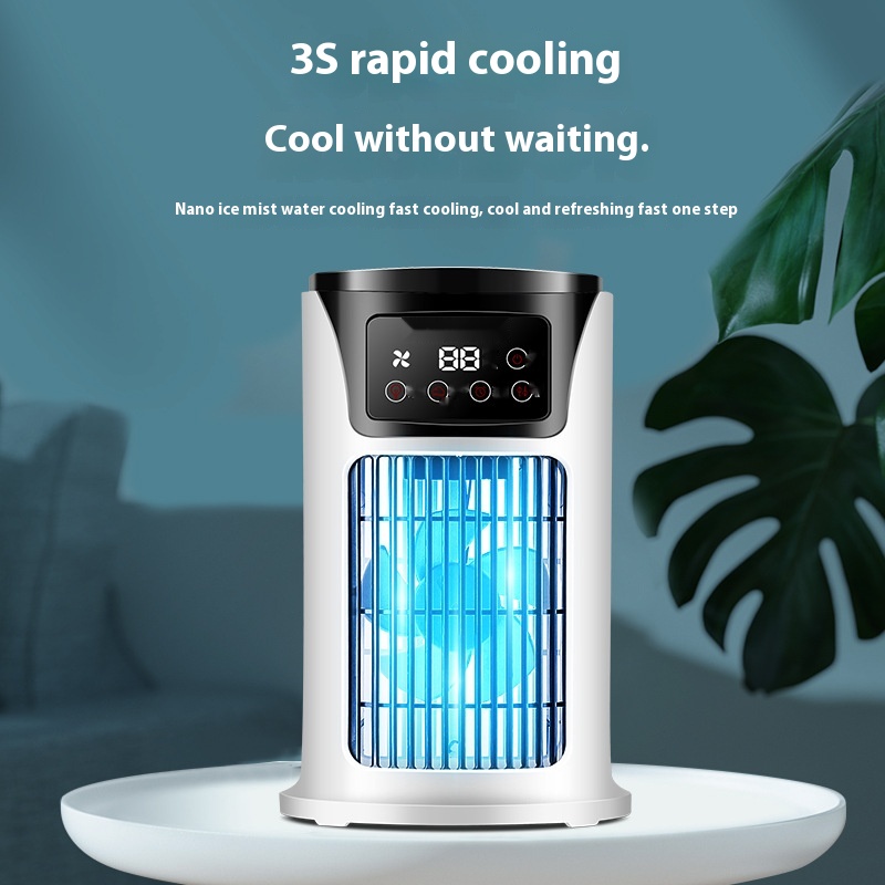 Amoi USB Desktop Mini Water-cooled Small Conditioner Office Dormitory Spray Humidification Fan Air Cooler_voghion.com