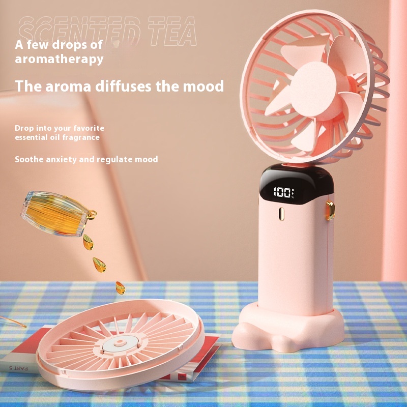 N15 Handheld USB Mini Portable Folding Charging Hanging Neck Cooling Desktop Small Electric Fan_voghion.com