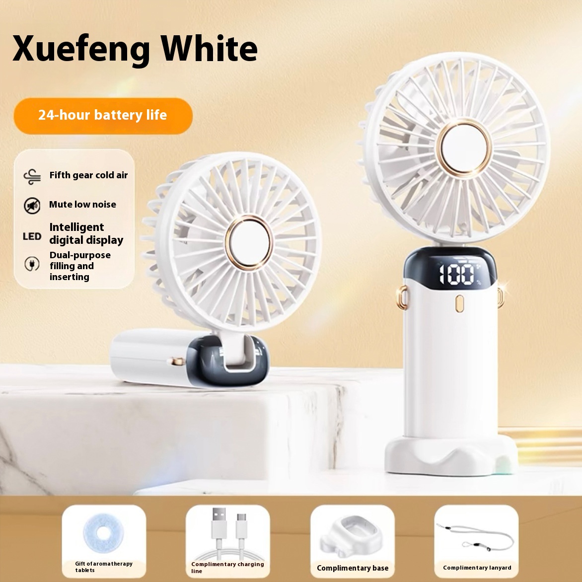 N15 Handheld USB Mini Portable Folding Charging Hanging Neck Cooling Desktop Small Electric Fan_voghion.com