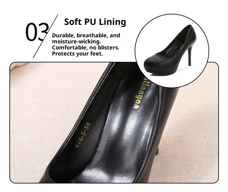 ShoeVault 2021 Autumn New Waterproof Platform Pointed Toe Stiletto High Heels Shallow Mouth Professional Business Fashion Casual_voghion.com