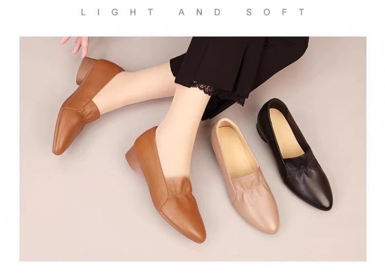 ShoeVault Französischer Stil – Neue bequeme Damenschuhe für Frühling und Herbst: Flacher Schaft, weiche Ledersohle, rutschfest und ermüdungsfrei_voghion.com