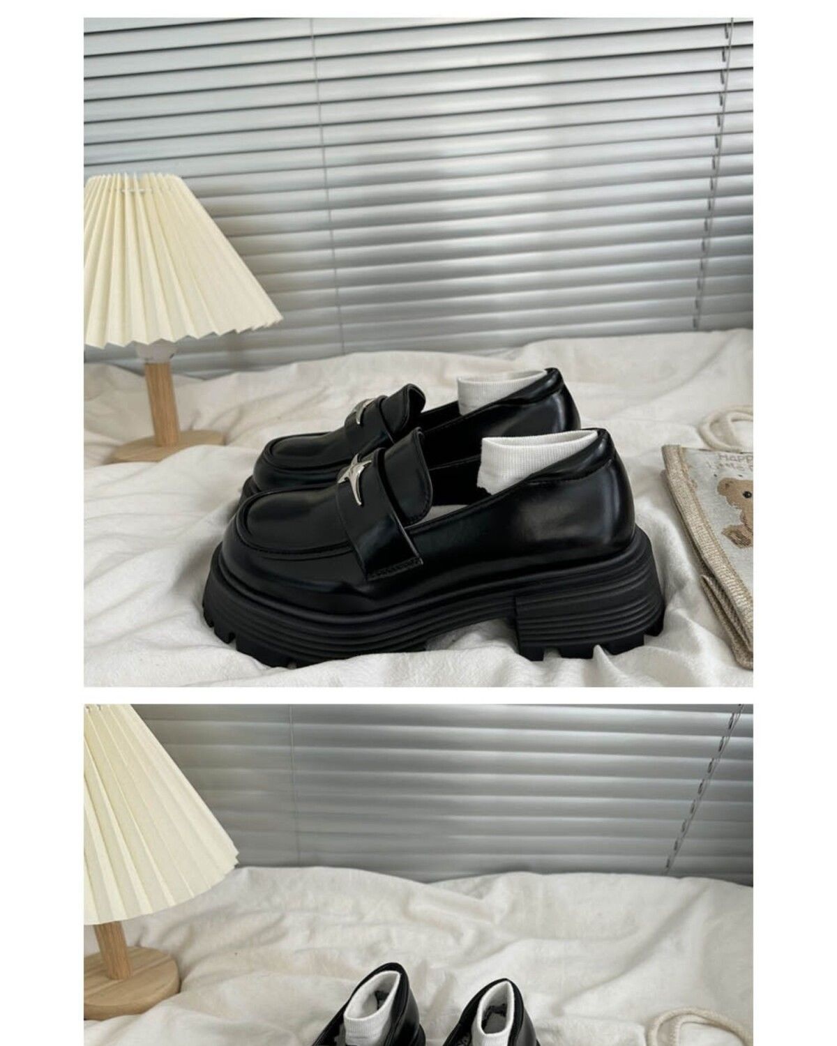 Mocassini ShoeVault con suola spessa da donna, neri, formali, con punta arrotondata, versatili, con tacco medio, antiscivolo, snellenti, per studenti_voghion.com