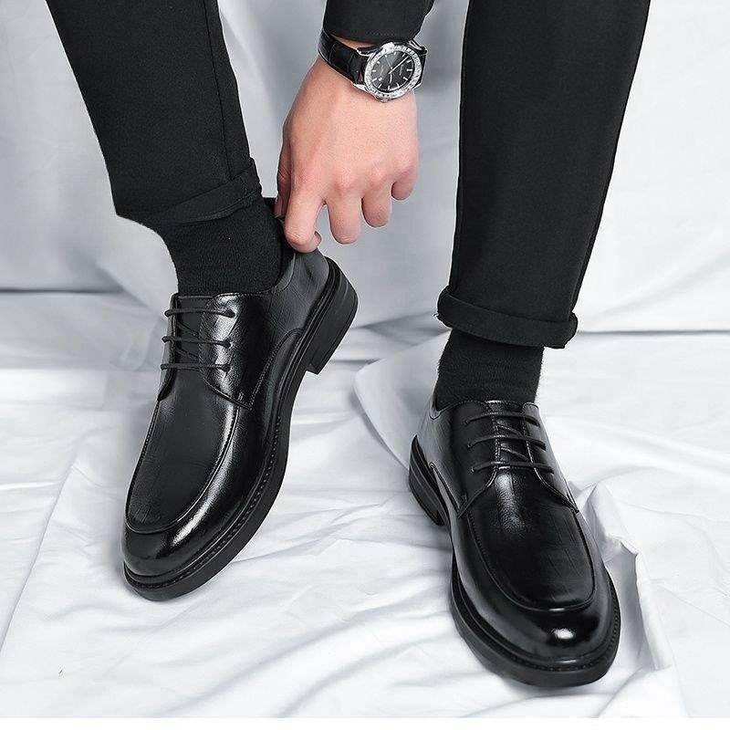 ShoeVault ShoeVault Scarpe in pelle British Business Formale Casual Pelle di vacchetta Altezza crescente Uomo Matrimonio Sposo Nuovo modello 2025_voghion.com