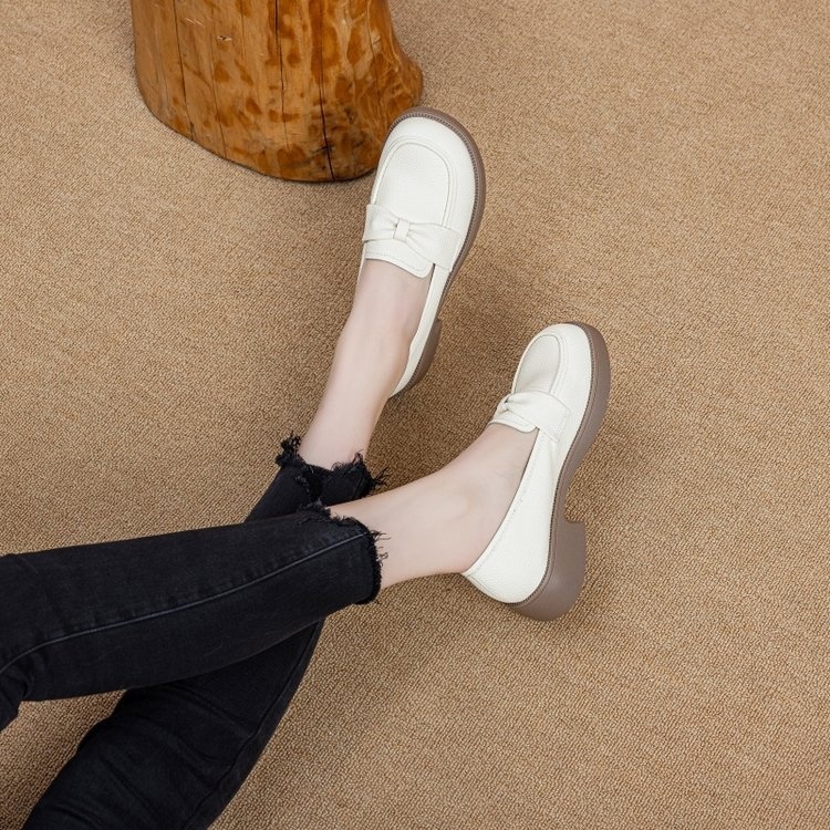 ShoeVault Mocassini con suola morbida, scarpe basse versatili in pelle antiscivolo con tacco basso, autunno 2025,_voghion.com