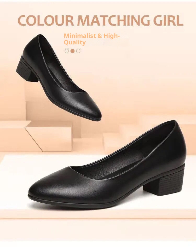 Jinbu Kang Damen-Arbeitsschuhe aus schwarzem, rutschfestem Leder – ideal für Büro, Vorstellungsgespräche, formelle Anlässe und den Arbeitsweg._voghion.com