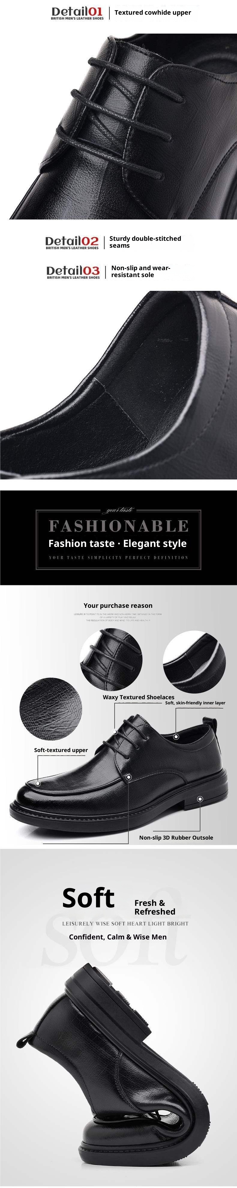 ShoeVault ShoeVault Scarpe in pelle British Business Formale Casual Pelle di vacchetta Altezza crescente Uomo Matrimonio Sposo Nuovo modello 2025_voghion.com