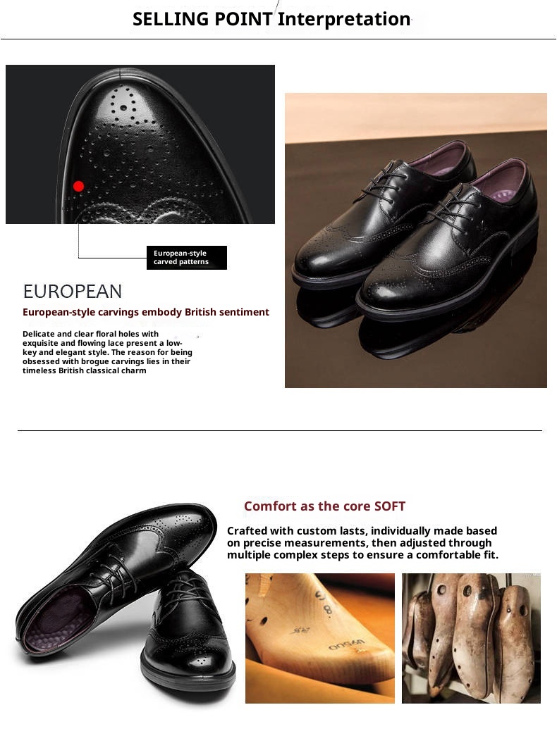 ShoeVault ShoeVault Men's 2025 Summer Business Formal Leather British Style Breathable Soft Sole Carved Brogue Shoes Large Size Height_voghion.com