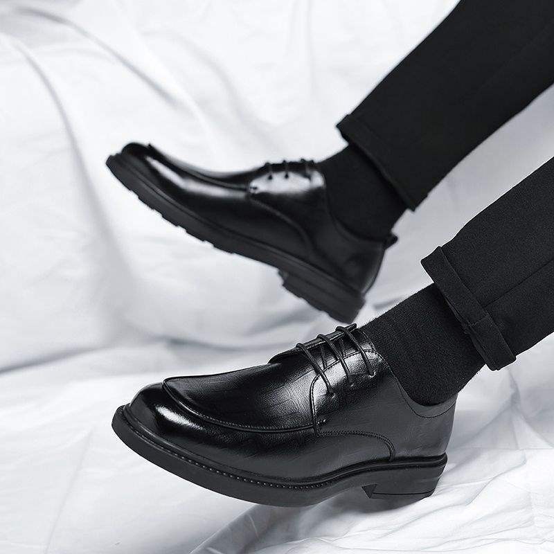 ShoeVault ShoeVault Scarpe in pelle British Business Formale Casual Pelle di vacchetta Altezza crescente Uomo Matrimonio Sposo Nuovo modello 2025_voghion.com