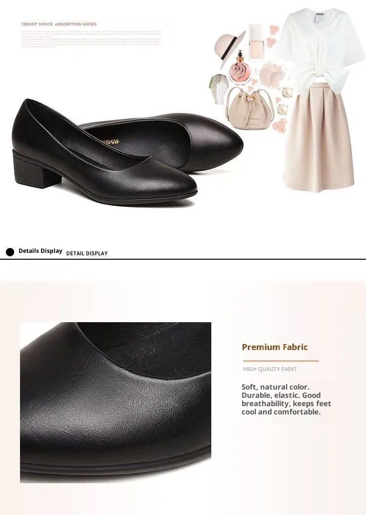 Jinbu Kang Damen-Arbeitsschuhe aus schwarzem, rutschfestem Leder – ideal für Büro, Vorstellungsgespräche, formelle Anlässe und den Arbeitsweg._voghion.com