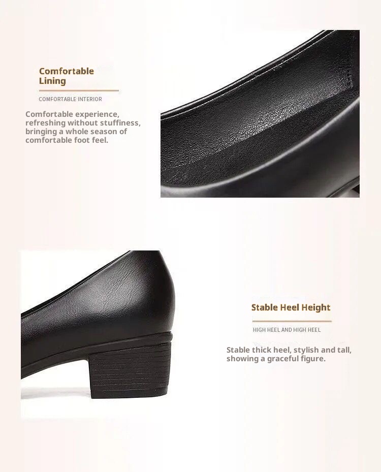 Jinbu Kang Damen-Arbeitsschuhe aus schwarzem, rutschfestem Leder – ideal für Büro, Vorstellungsgespräche, formelle Anlässe und den Arbeitsweg._voghion.com