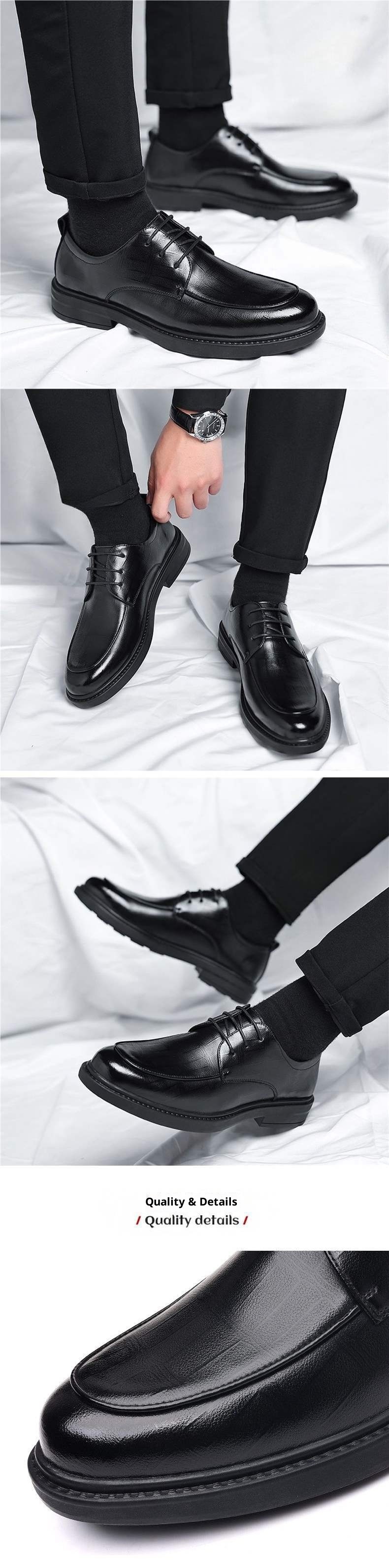 ShoeVault ShoeVault Scarpe in pelle British Business Formale Casual Pelle di vacchetta Altezza crescente Uomo Matrimonio Sposo Nuovo modello 2025_voghion.com