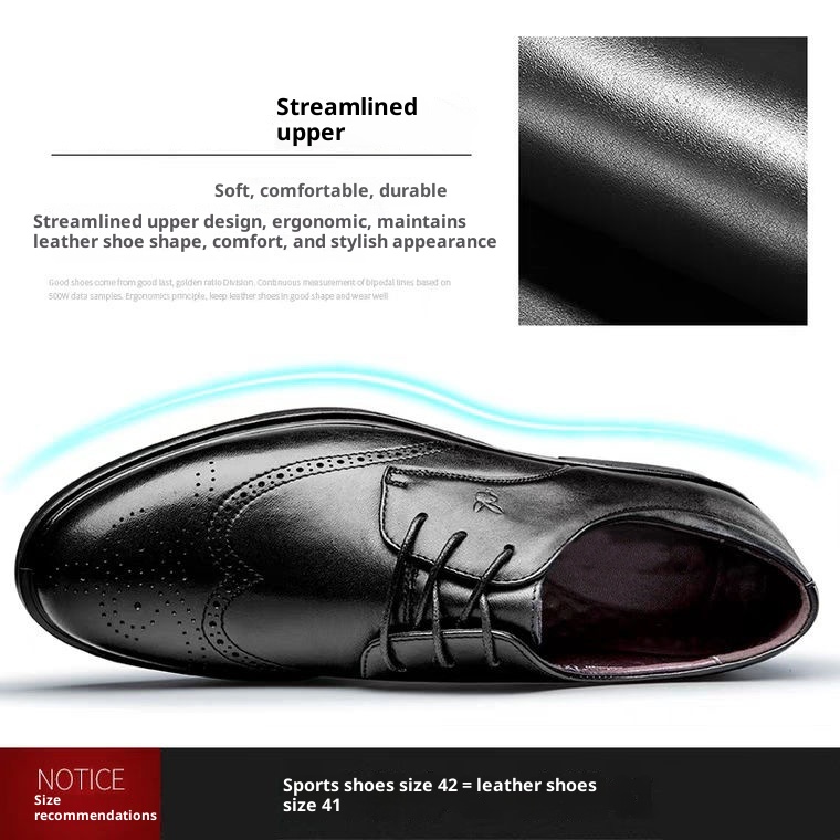 ShoeVault ShoeVault Men's 2025 Summer Business Formal Leather British Style Breathable Soft Sole Carved Brogue Shoes Large Size Height_voghion.com