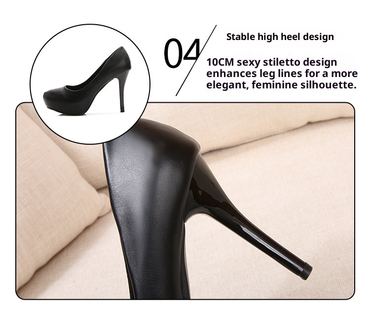 ShoeVault 2021 Autumn New Waterproof Platform Pointed Toe Stiletto High Heels Shallow Mouth Professional Business Fashion Casual_voghion.com