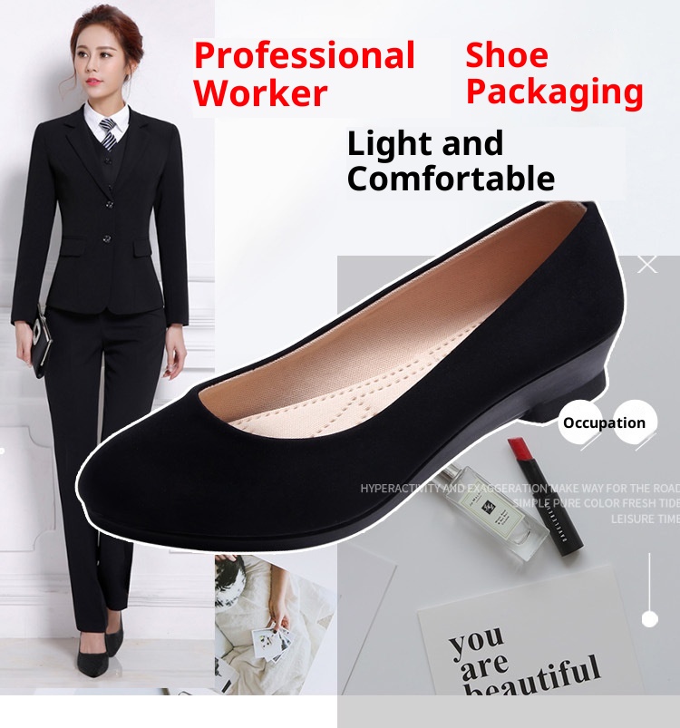 Chaussures de travail pour femmes, escarpins tendance à semelle lisse, chaussures à semelle souple style vieux Pékin, confortables et élégantes pour l'aviation d'affaires._voghion.com