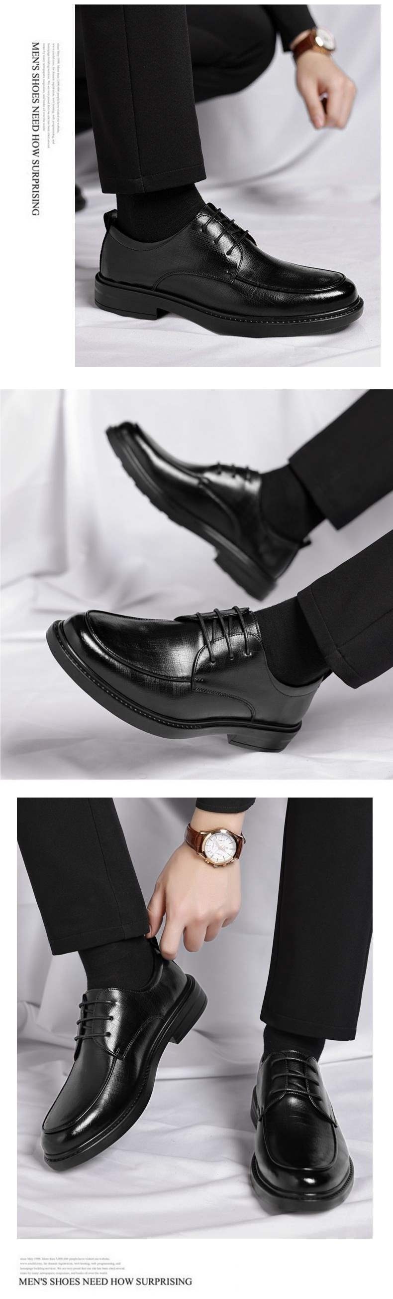 ShoeVault ShoeVault Scarpe in pelle British Business Formale Casual Pelle di vacchetta Altezza crescente Uomo Matrimonio Sposo Nuovo modello 2025_voghion.com