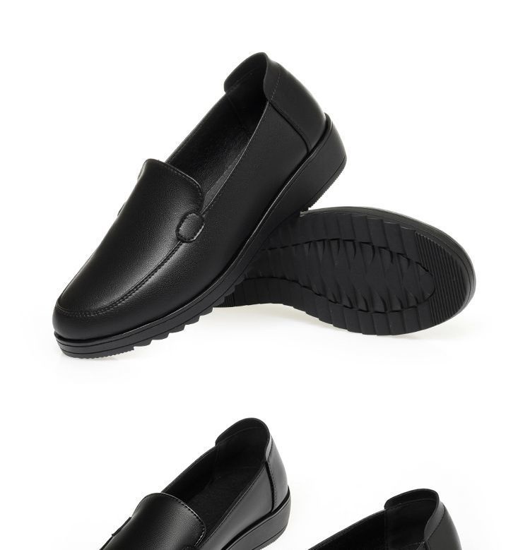 ShoeVault Original Schwarze Damen-Slipper aus Leder mit weicher Sohle – ideal für Büro, Alltag und Freizeit._voghion.com
