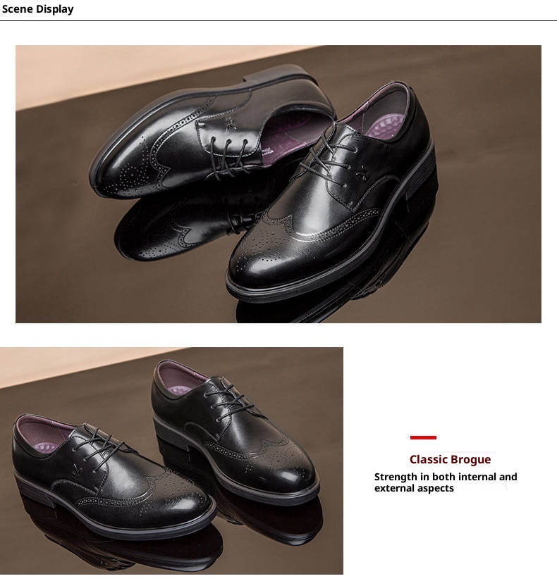 ShoeVault ShoeVault Men's 2025 Summer Business Formal Leather British Style Breathable Soft Sole Carved Brogue Shoes Large Size Height_voghion.com