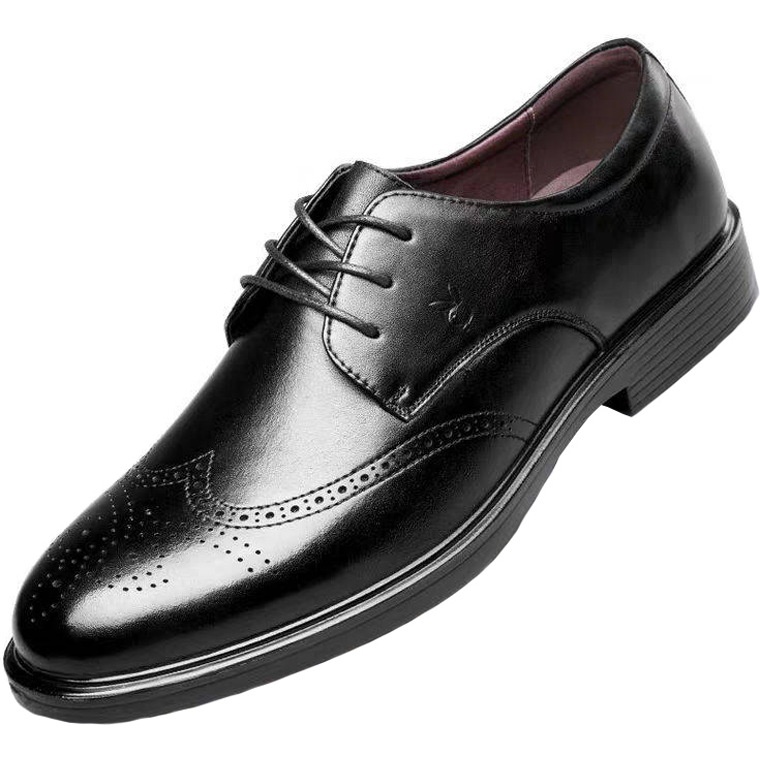 ShoeVault ShoeVault Men's 2025 Summer Business Formal Leather British Style Breathable Soft Sole Carved Brogue Shoes Large Size Height_voghion.com
