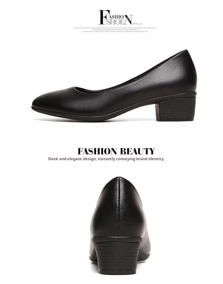 Jinbu Kang Damen-Arbeitsschuhe aus schwarzem, rutschfestem Leder – ideal für Büro, Vorstellungsgespräche, formelle Anlässe und den Arbeitsweg._voghion.com