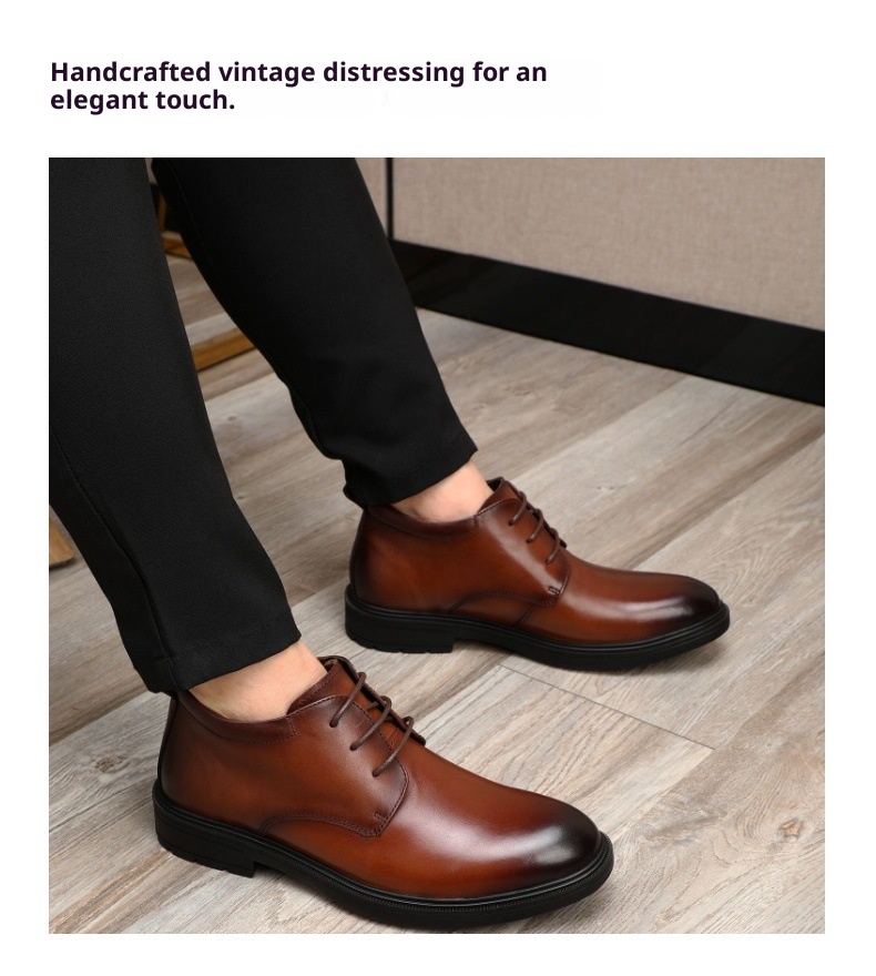 ShoeVault ShoeVault High-top Buine 2025 Autunno Inverno Nuovo Originale Lacci Tacco Basso Scarpe da Lavoro Professionali Comode da Uomo in Pelle_voghion.com