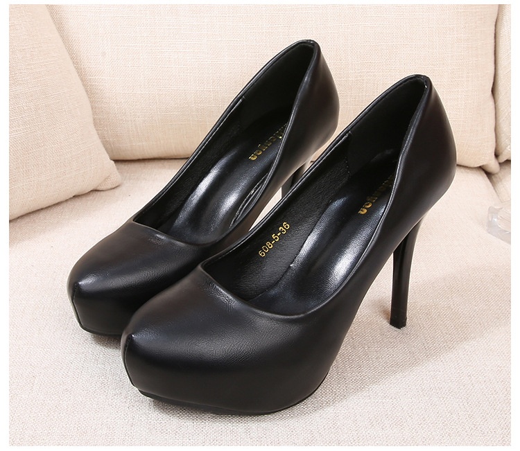 ShoeVault 2021 Autumn New Waterproof Platform Pointed Toe Stiletto High Heels Shallow Mouth Professional Business Fashion Casual_voghion.com