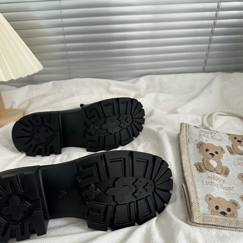 Mocassini ShoeVault con suola spessa da donna, neri, formali, con punta arrotondata, versatili, con tacco medio, antiscivolo, snellenti, per studenti_voghion.com