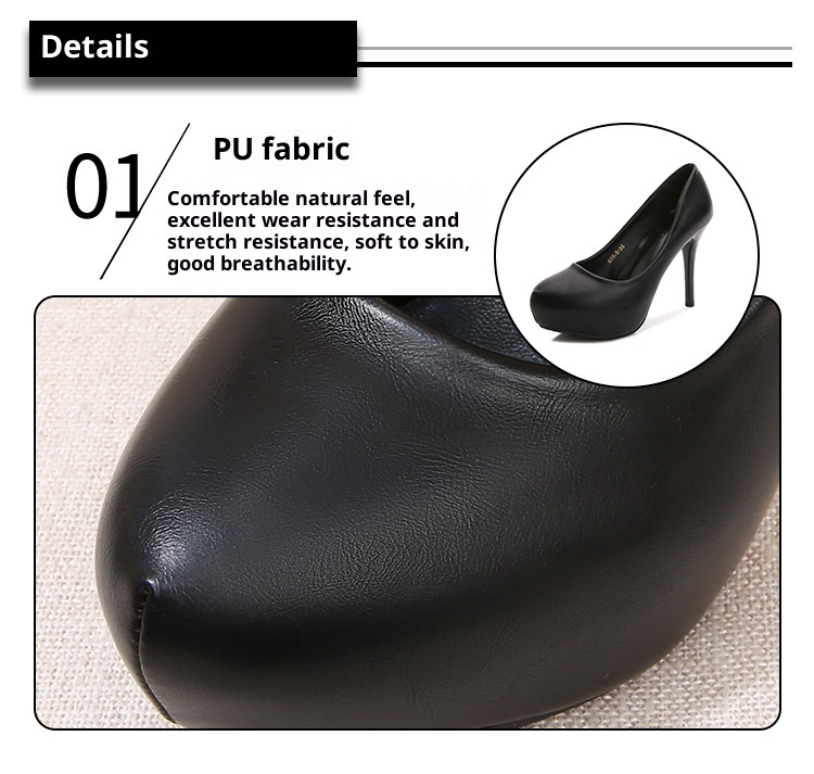 ShoeVault 2021 Autumn New Waterproof Platform Pointed Toe Stiletto High Heels Shallow Mouth Professional Business Fashion Casual_voghion.com