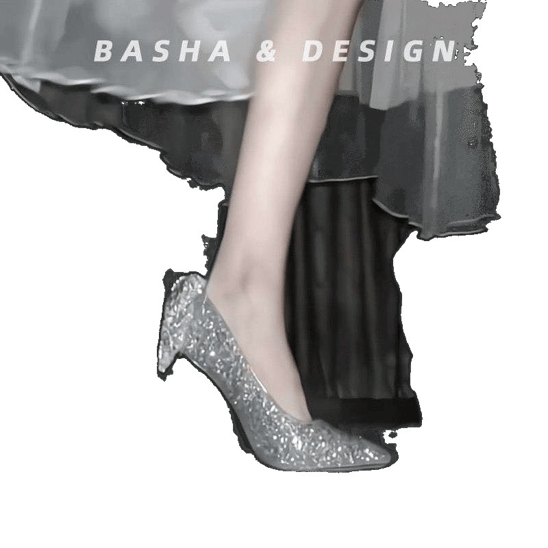 Scarpe con tacco alto in cristallo argento ShoeVault per donna, tacco sottile, elegante abito da sposa con fiocco per cerimonia di passaggio all'età adulta di 18 anni, bidirezionale_voghion.com