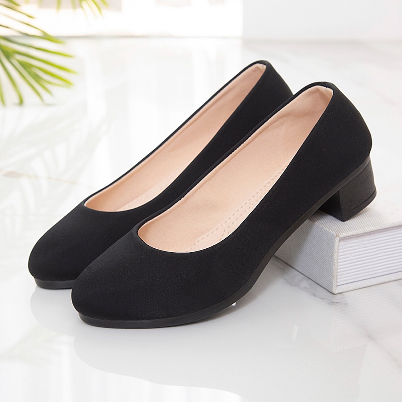 Chaussures de travail pour femmes, escarpins tendance à semelle lisse, chaussures à semelle souple style vieux Pékin, confortables et élégantes pour l'aviation d'affaires._voghion.com