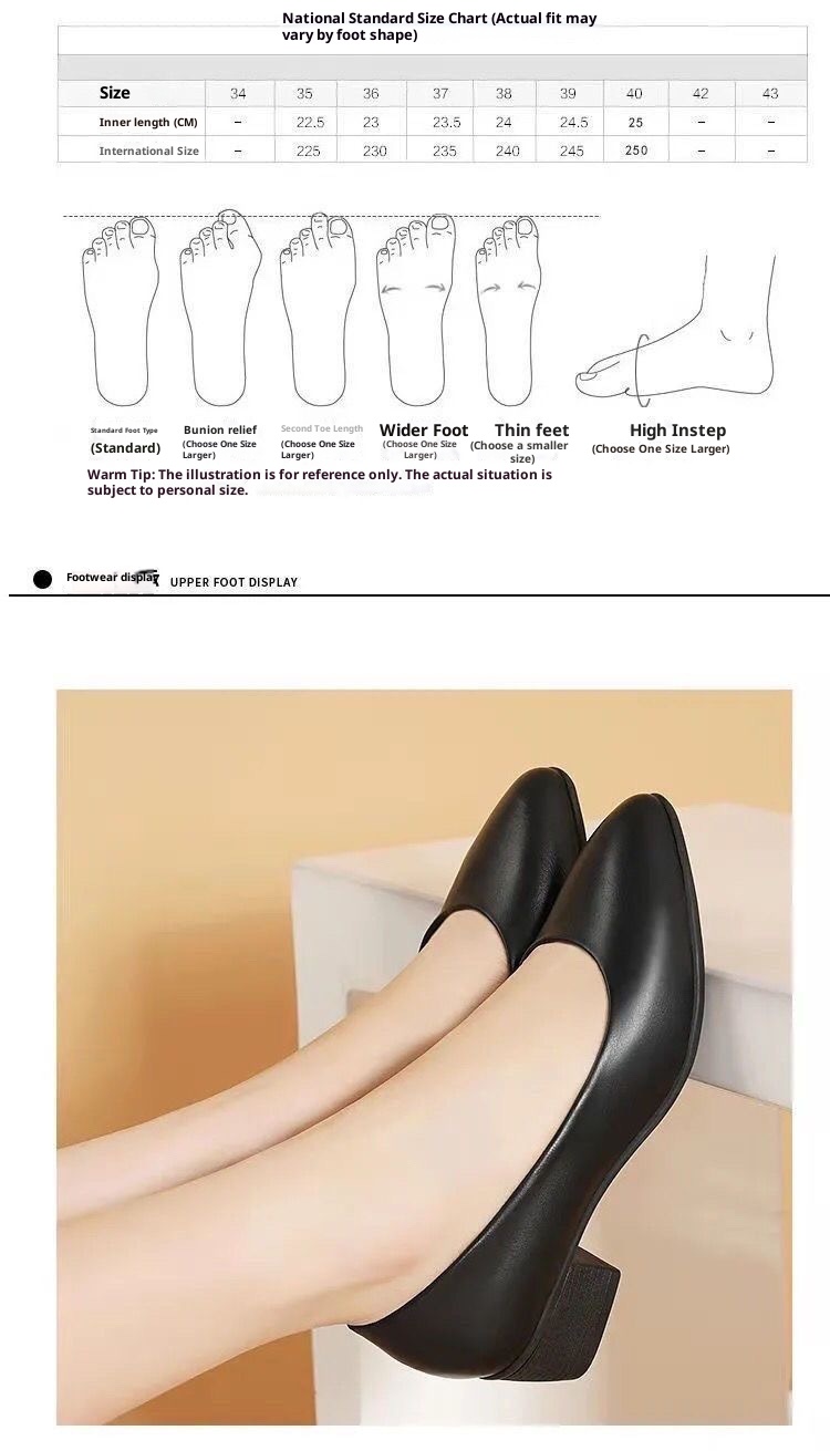 Jinbu Kang Damen-Arbeitsschuhe aus schwarzem, rutschfestem Leder – ideal für Büro, Vorstellungsgespräche, formelle Anlässe und den Arbeitsweg._voghion.com