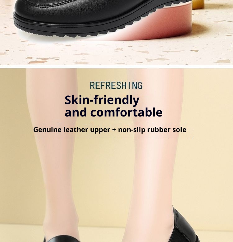 ShoeVault Original Schwarze Damen-Slipper aus Leder mit weicher Sohle – ideal für Büro, Alltag und Freizeit._voghion.com