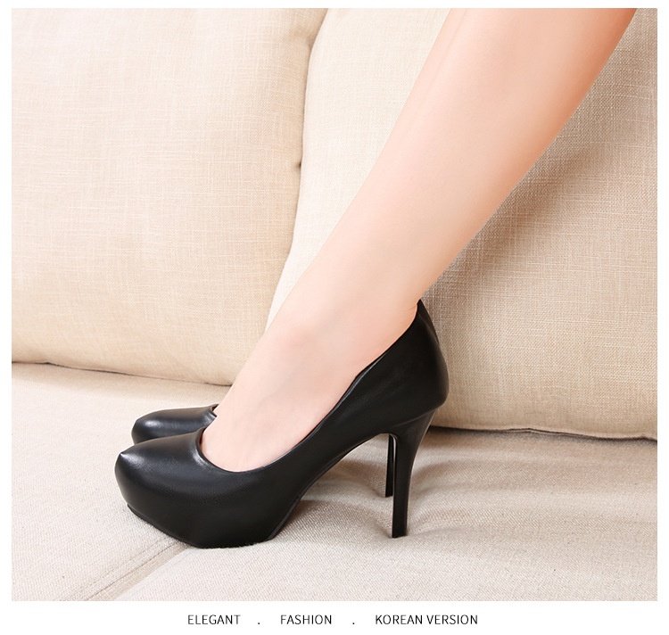 ShoeVault 2021 Autumn New Waterproof Platform Pointed Toe Stiletto High Heels Shallow Mouth Professional Business Fashion Casual_voghion.com