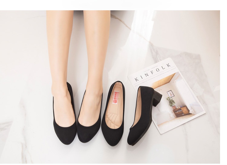 Chaussures de travail pour femmes, escarpins tendance à semelle lisse, chaussures à semelle souple style vieux Pékin, confortables et élégantes pour l'aviation d'affaires._voghion.com