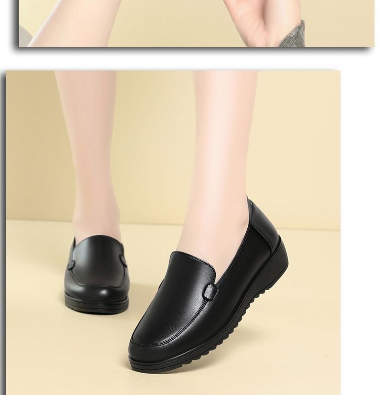 ShoeVault Original Schwarze Damen-Slipper aus Leder mit weicher Sohle – ideal für Büro, Alltag und Freizeit._voghion.com
