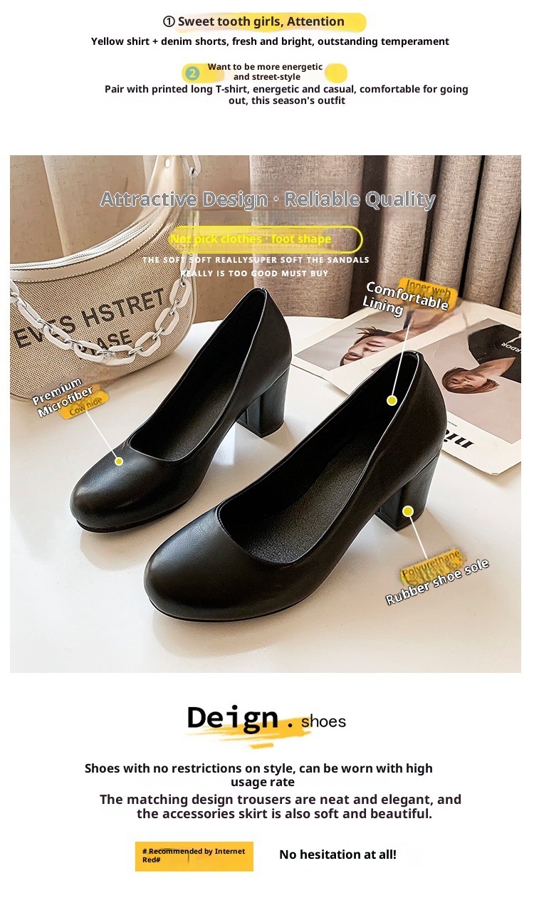 ShoeVault Plus Damenschuhe Größe 41-43, schwarze Arbeitsschuhe mit Blockabsatz, für breite Füße, hoher Spann, geeignet für formelle Anlässe im Büro_voghion.com