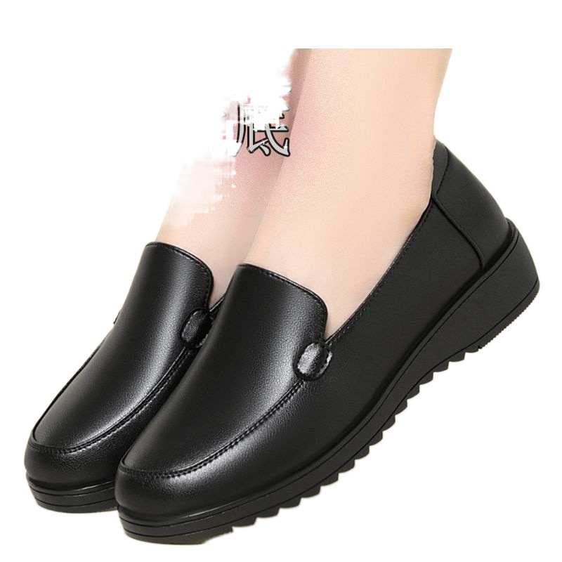 ShoeVault Original Schwarze Damen-Slipper aus Leder mit weicher Sohle – ideal für Büro, Alltag und Freizeit._voghion.com