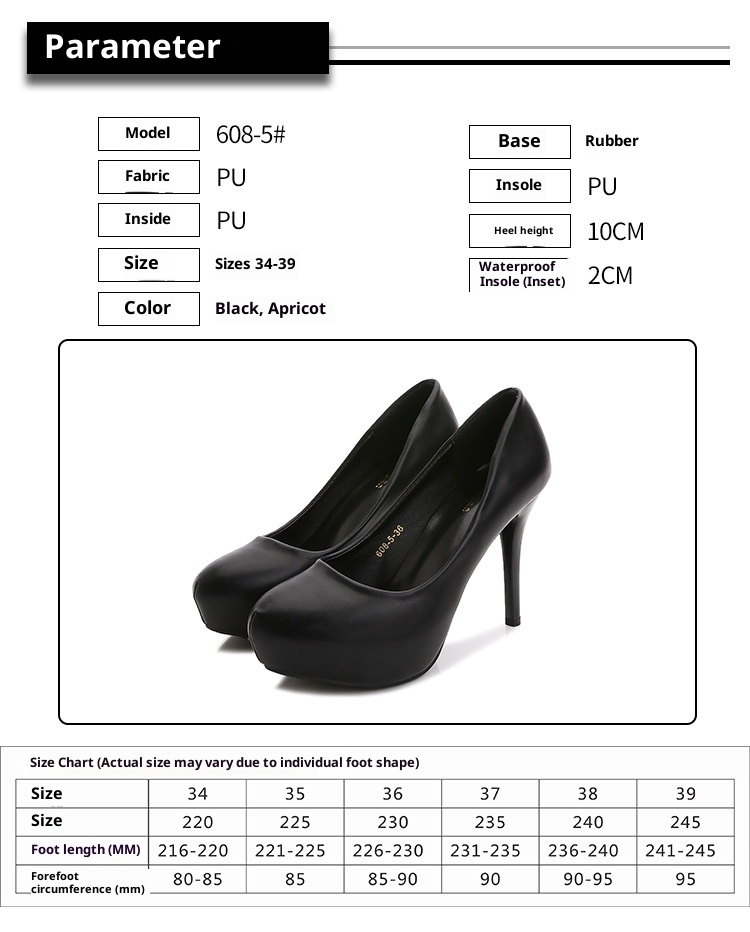 ShoeVault 2021 Autumn New Waterproof Platform Pointed Toe Stiletto High Heels Shallow Mouth Professional Business Fashion Casual_voghion.com