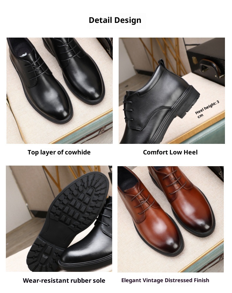ShoeVault ShoeVault High-top Buine 2025 Autunno Inverno Nuovo Originale Lacci Tacco Basso Scarpe da Lavoro Professionali Comode da Uomo in Pelle_voghion.com