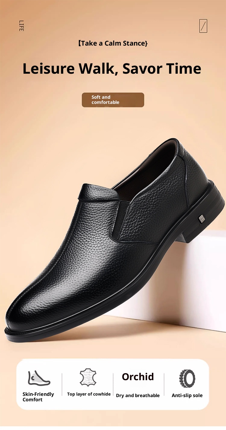 ShoeVault 2025 Herbst 2025 Herren Business-Schuh aus hochwertigem Rindsleder, atmungsaktiv, spitze Zehenpartie, für den Alltag geeignet._voghion.com