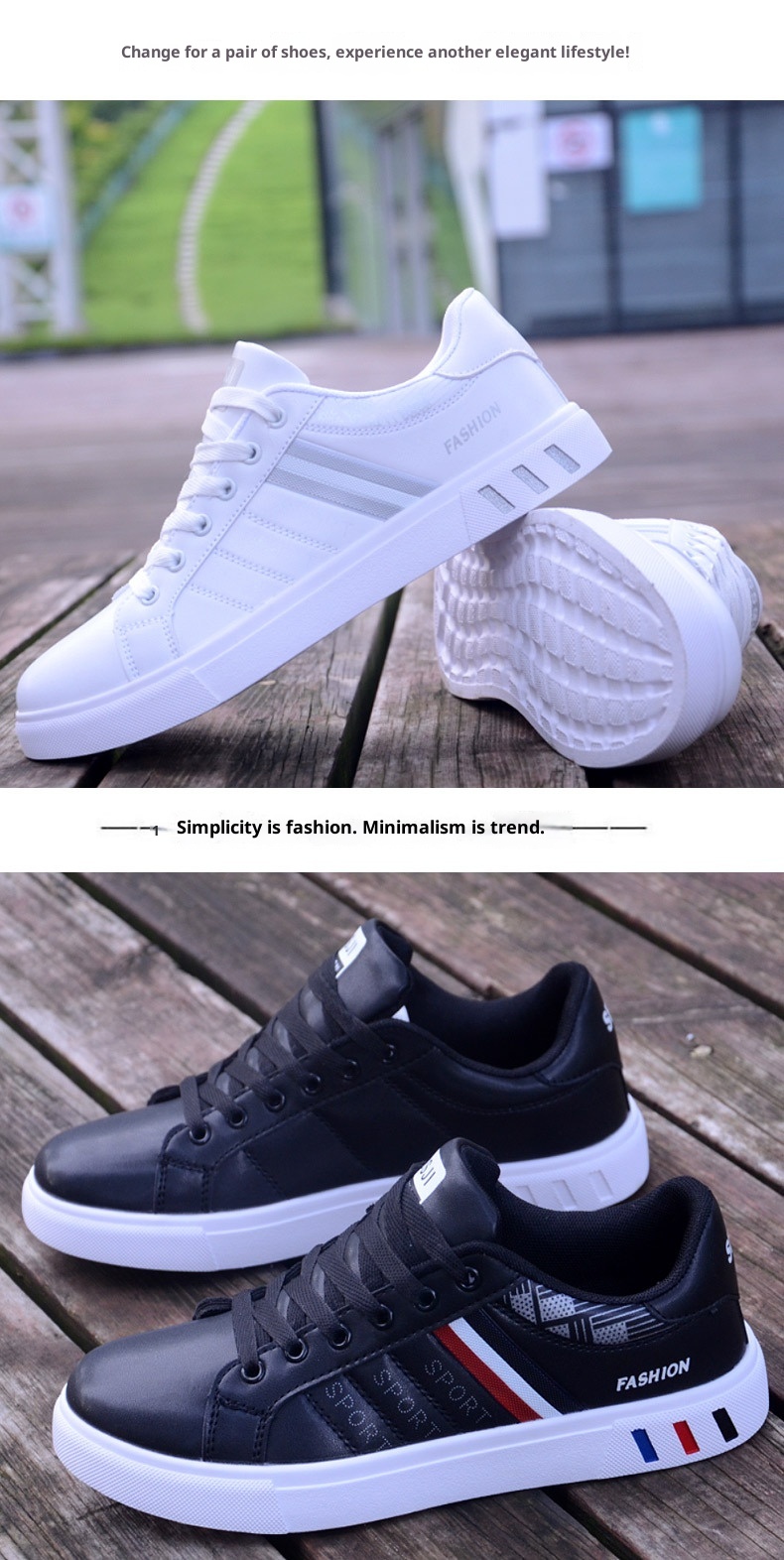 001 Summer 2024 New Korean Style Versatile White Student Flat Sneakers Men's Trendy Sports Casual Shoes_voghion.com