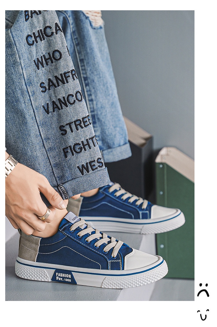 001 2024 Summer New Breathable Versatile Skate Men's Soft Sole Casual Sports Trendy Fashion Canvas Shoes_voghion.com