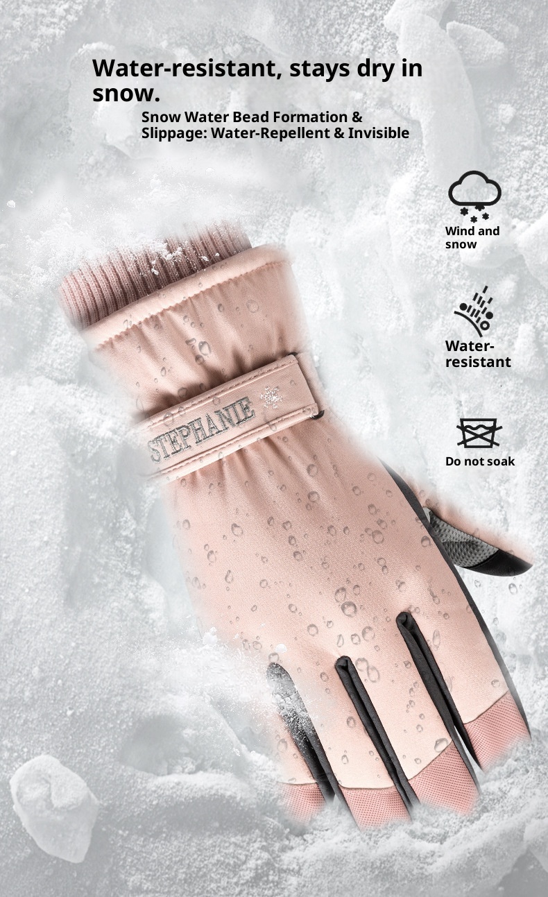 ActiveGo Skihandschuhe für Damen und Herren, Winterfleece-gefüttert, warm, für Outdoor-Aktivitäten wie Reiten und Bergsteigen, verdickt, wasserdicht_voghion.com