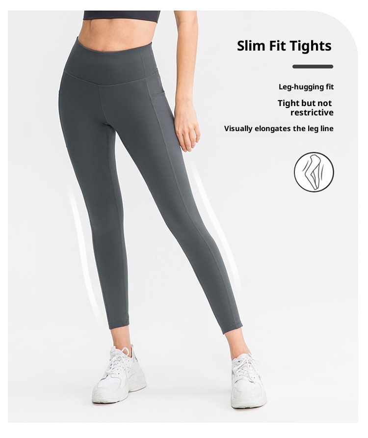 New Double-Sided Brocade Bare Sensation Yoga For Women With Pockets, High Waist, Tummy Control, Hip Lift, Sports Fitness_voghion.com