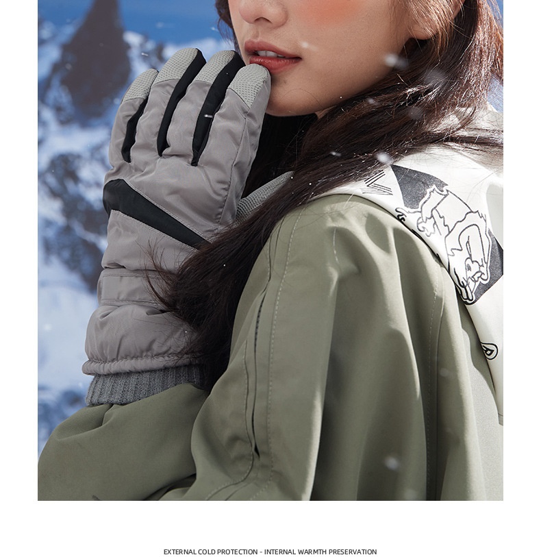 ActiveGo Wholesale Ski Winter Men And Women Couples Outdoor Sports Cold-Proof Waterproof Fleece-Lined Cycling Thermal Gloves_voghion.com