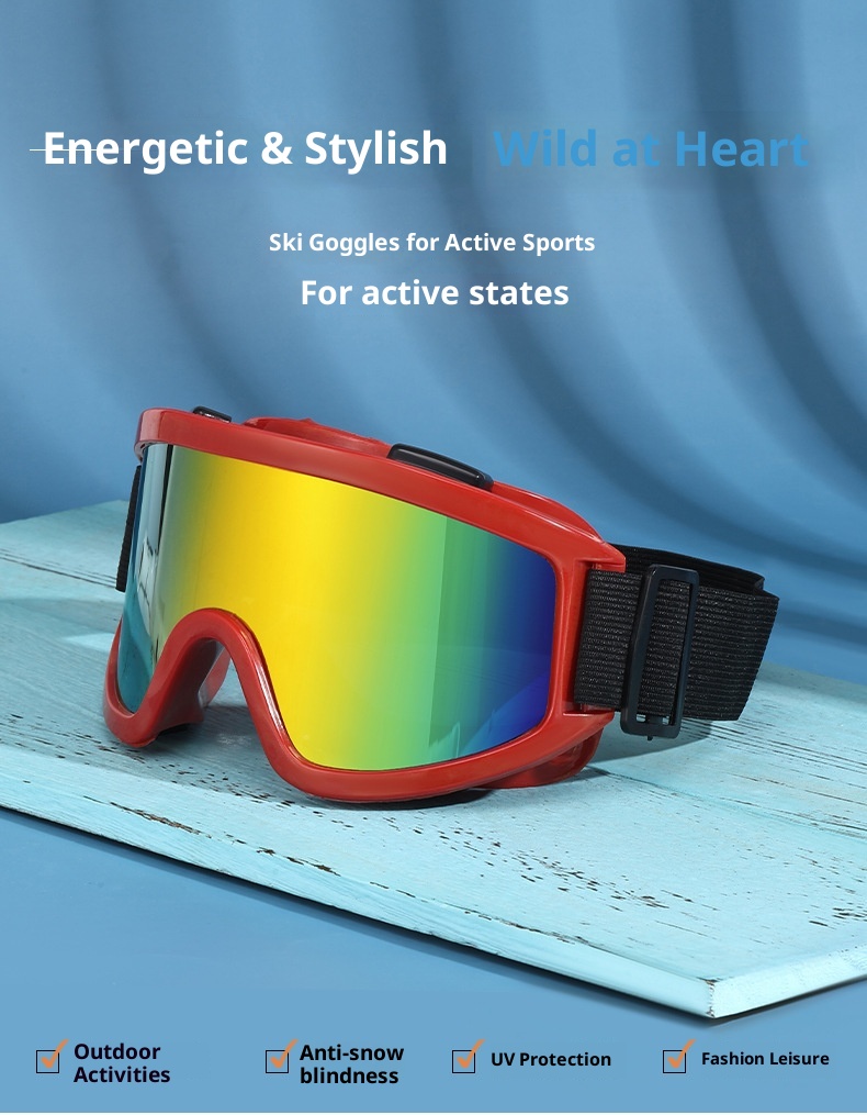 001 Neue Outdoor-Schneebrille Bergsteigen Sport Reiten Motorrad Wind Sand Bunte Skibrille_voghion.com